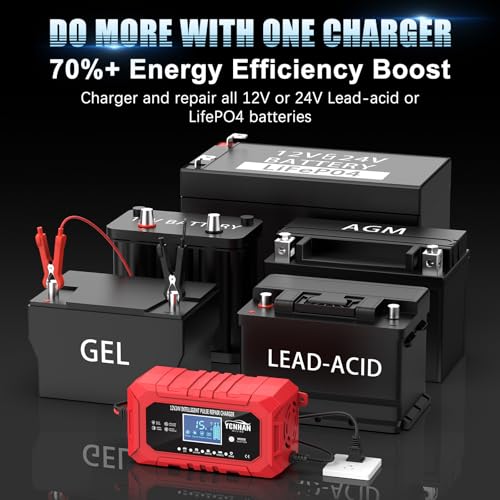 12V/24V LiFePO4 & Lead Acid Car Battery Charger Z2080