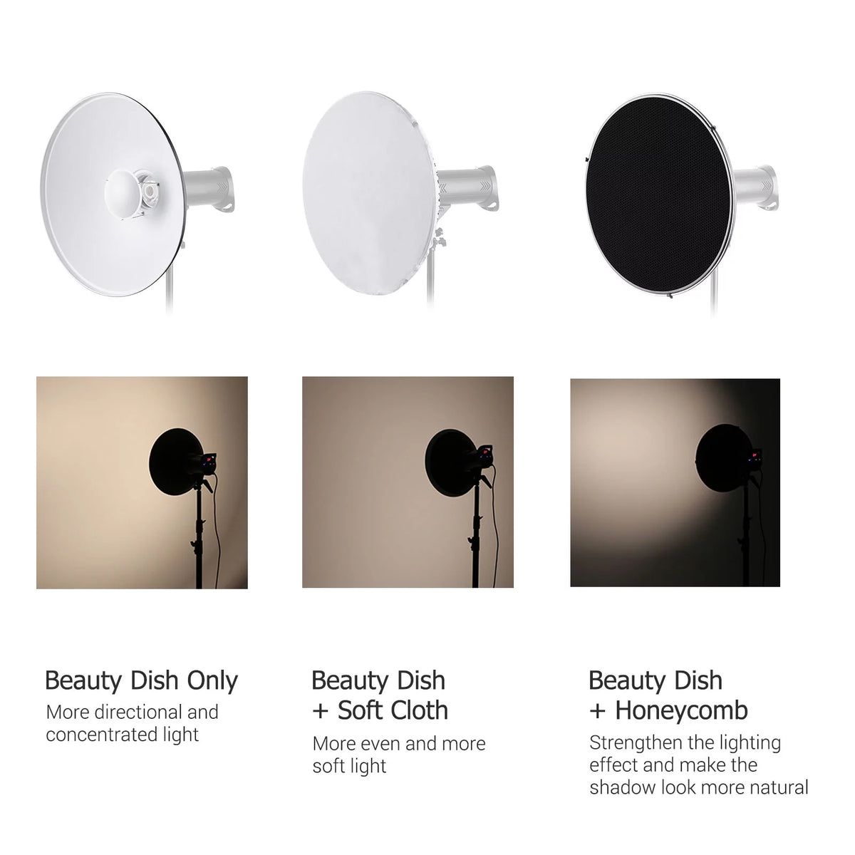 22 Inch Beauty Dish Reflector Diffuser with Honeycomb Soft Cloth F457727