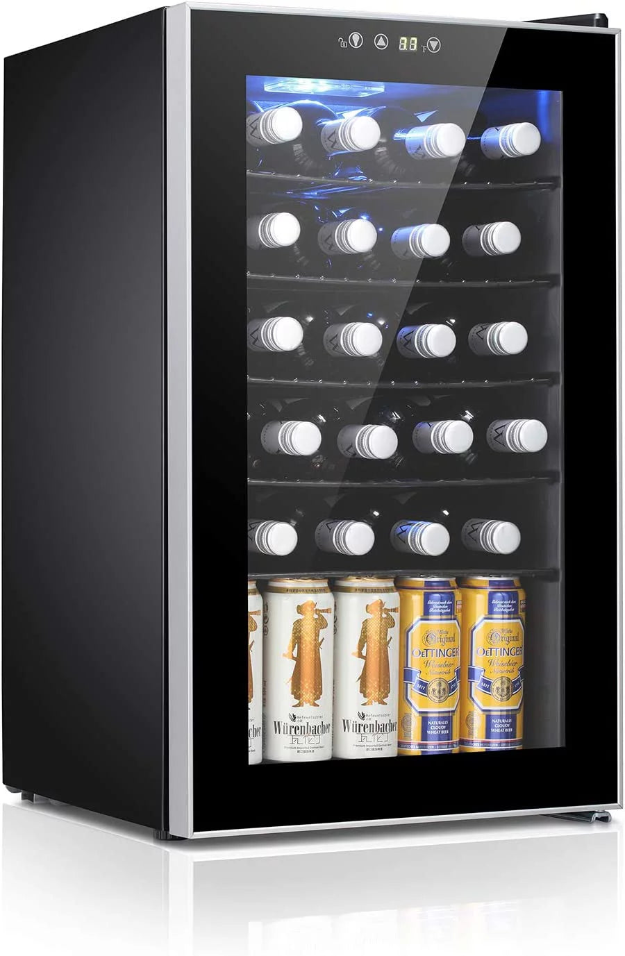 24 Bottle Wine Cooler Beverage Refrigerator Black T640