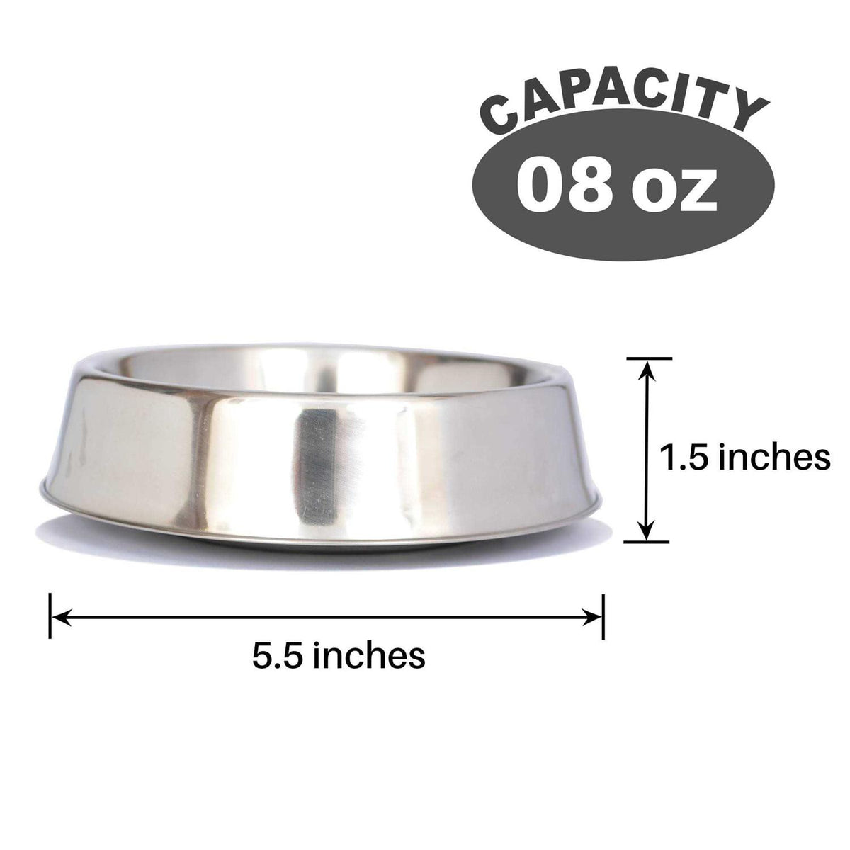 2 Pack Stainless Steel Non Skid Pet Bowl Z6296