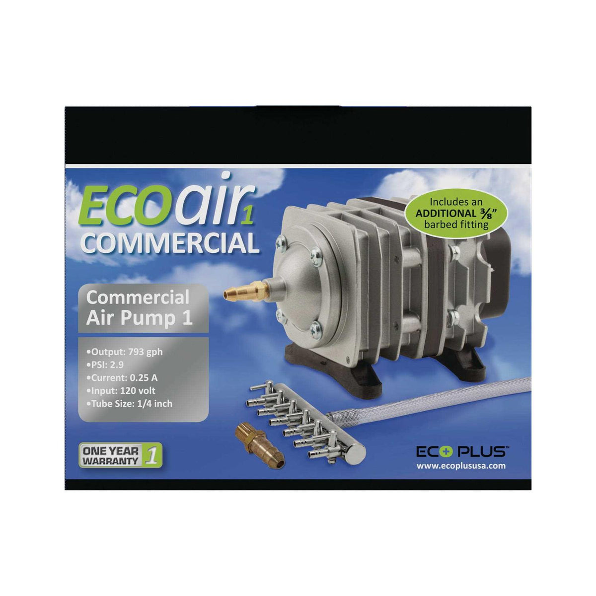 18 Watt Single Outlet 793 GPH Air Pump O8736