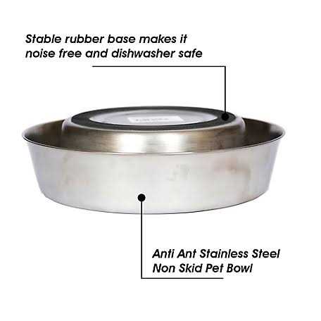 2 Pack Stainless Steel Non Skid Pet Bowl Z6296