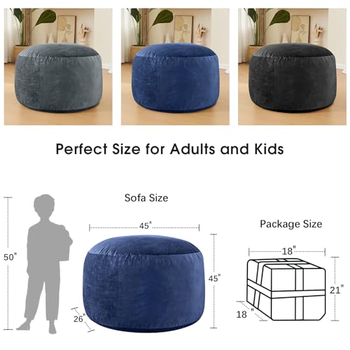 3 Feet Grey Micro Fiber Bean Bag Chair Y5125