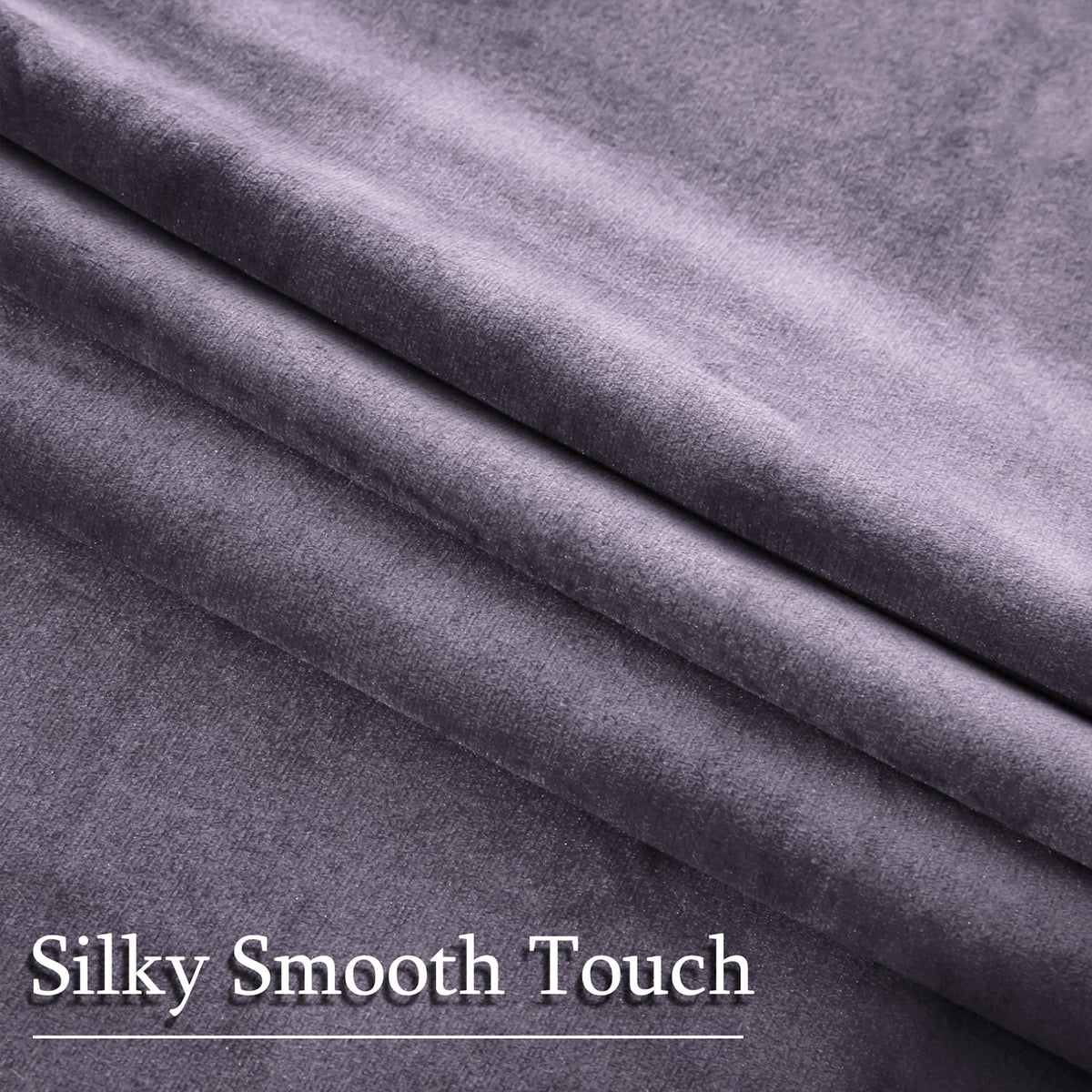 2 Panels Purple Velvet Light Blocking Curtains 52x84 inch S713674