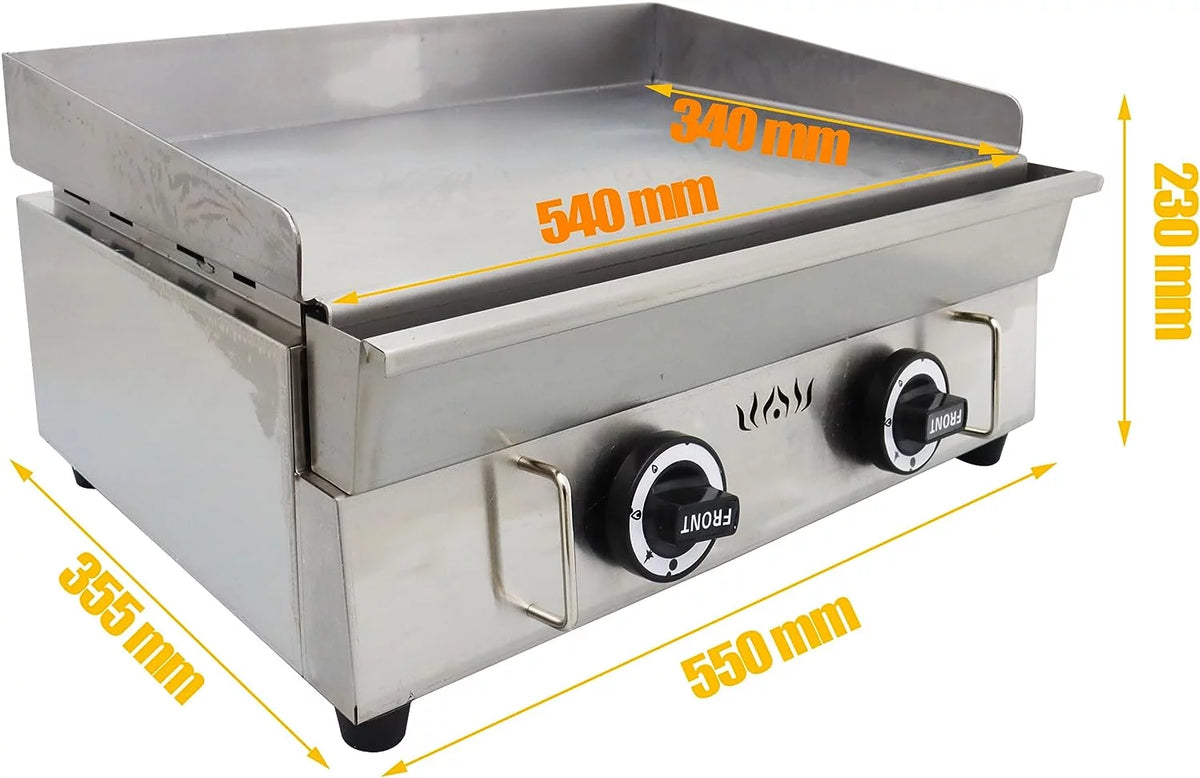 2 Burner Stainless Steel Gas Grill Griddle H94429