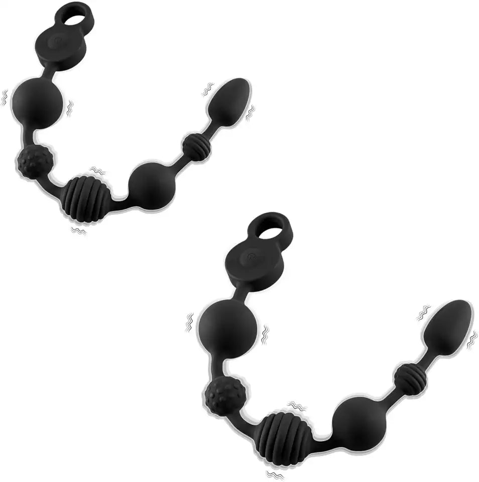 16.5 inch Vibrating Anal Beads + 14 inch Silicone Vibrating Anal Beads Z4942