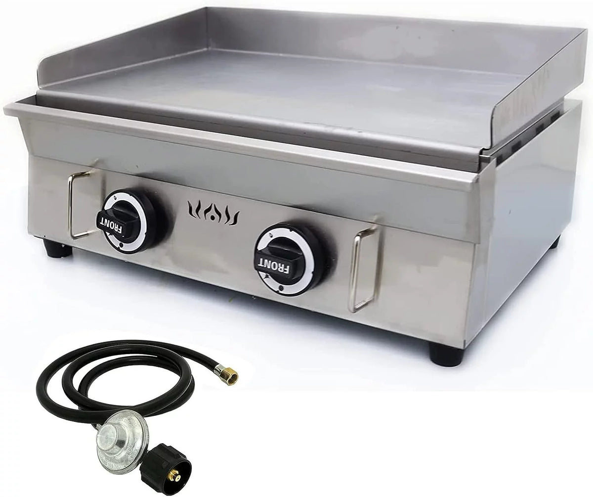 2 Burner Stainless Steel Gas Grill Griddle H94429