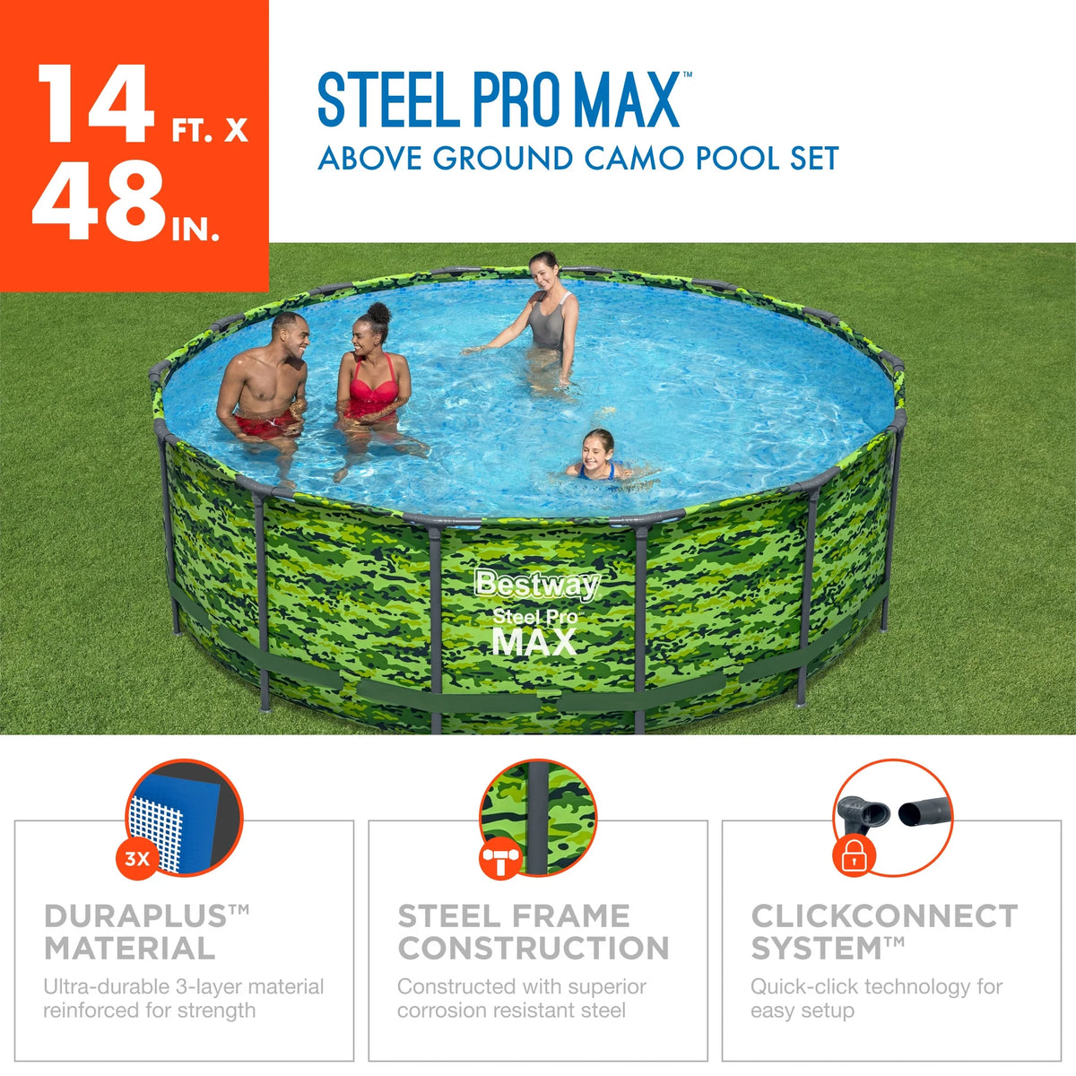14'x48" Camo Above Ground Pool Set U91466