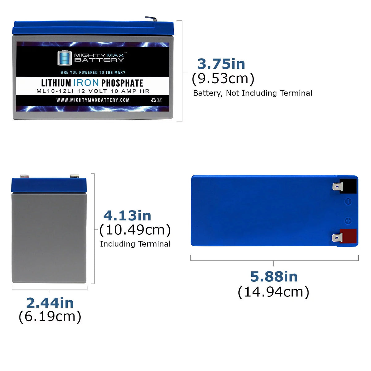 12V 10AH Lithium Replacement Battery 4 Pack T560