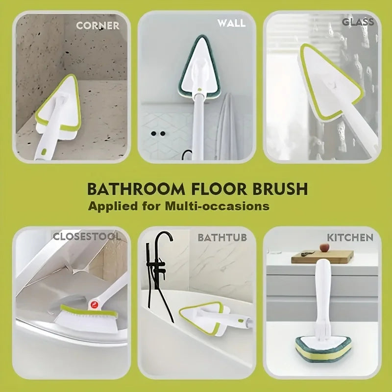 2 In 1 Cleaning Brush Tub And Tile Scrubber Brush Sponge With Extendable Long Lightweight Handle Detachable Stiff Bristl U2908