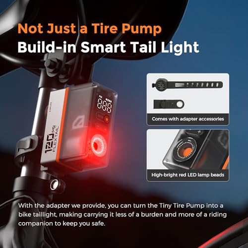 120 PSI Portable Electric Bike Tire Pump with Gauge S16889