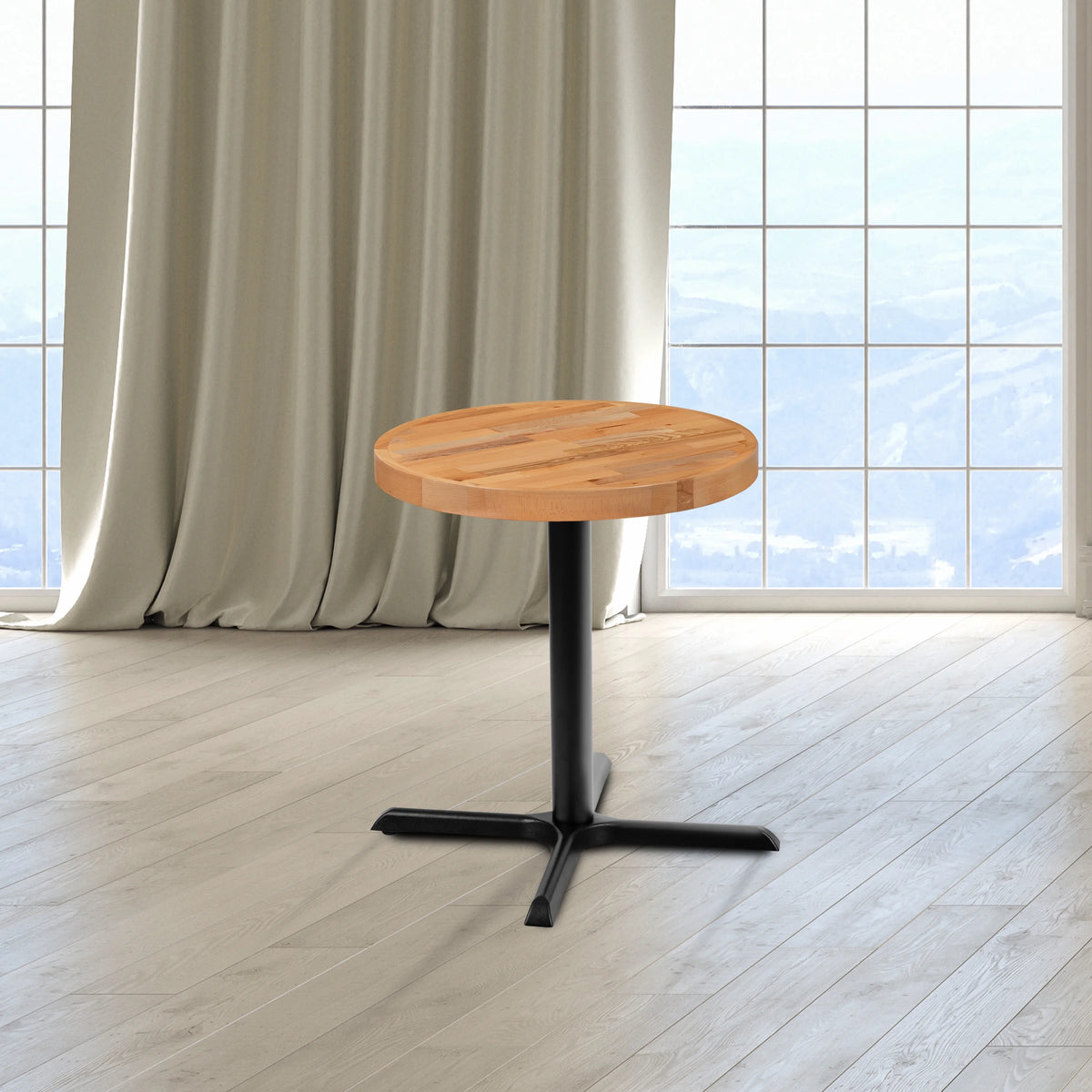 24" Round Butcher Block Style Table Top Q788