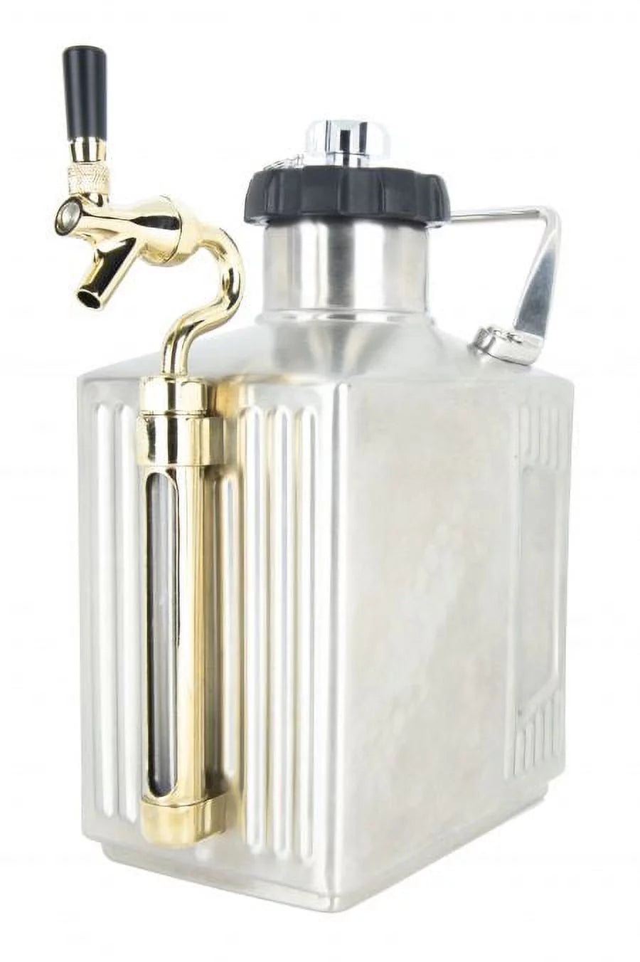 128 oz Brushed Polish Pressurized Growler with Cap and Tap J94734