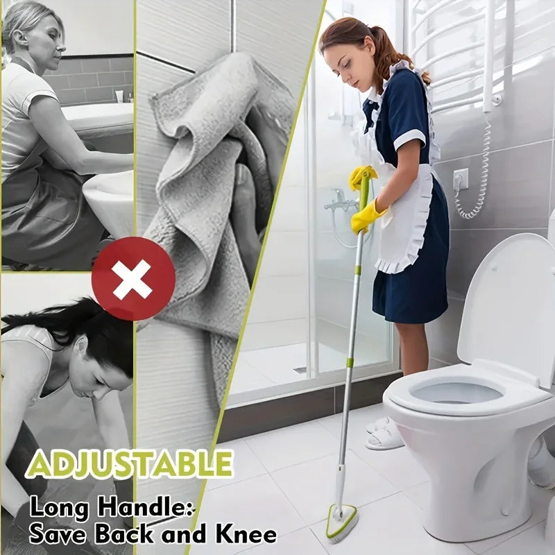 2 In 1 Cleaning Brush Tub And Tile Scrubber Brush Sponge With Extendable Long Lightweight Handle Detachable Stiff Bristl U2908