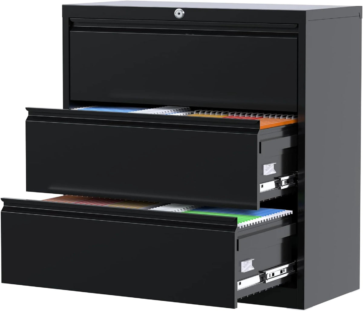 3 Drawer Metal Lateral File Cabinet with Lock R45773