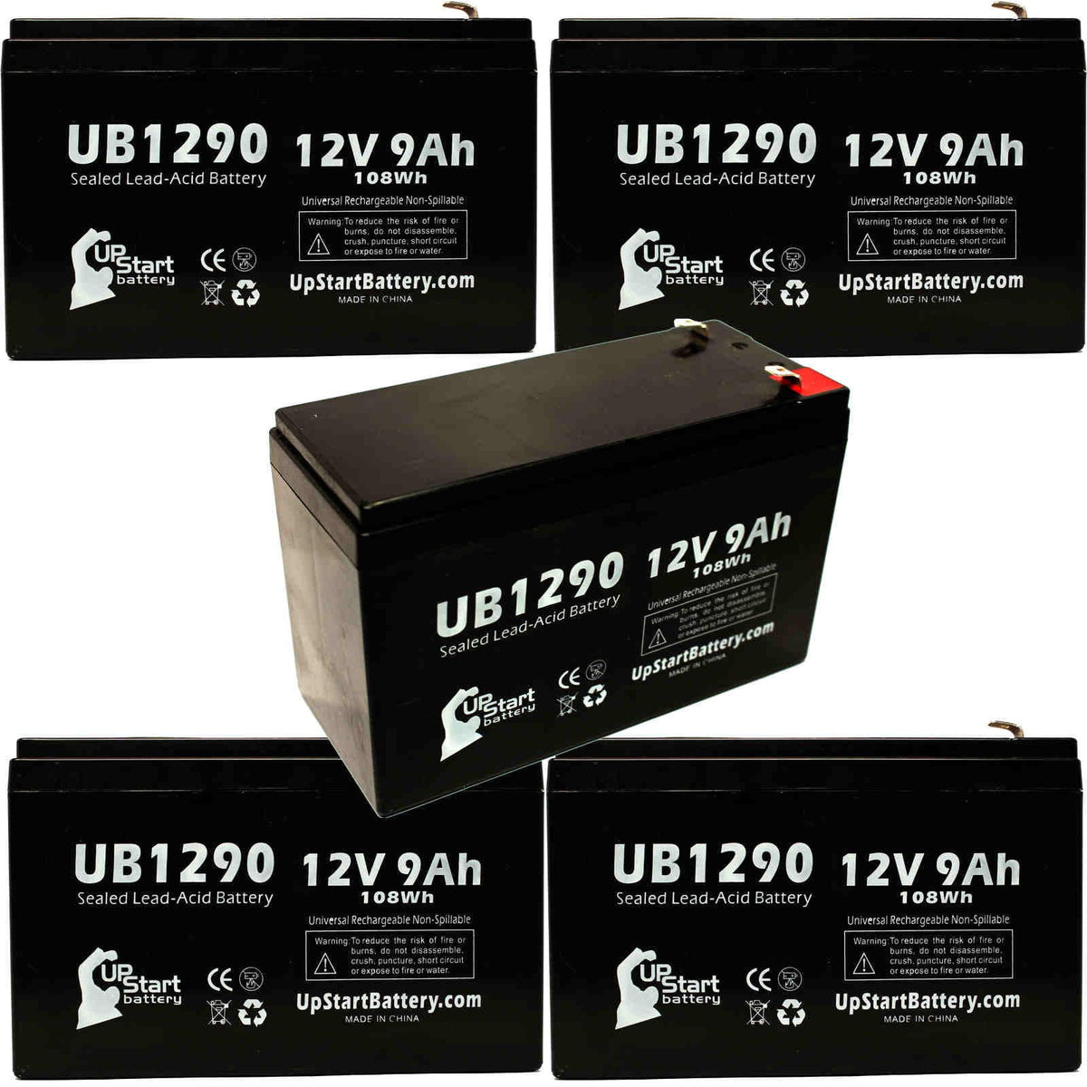 12V 9Ah Sealed Lead Acid Battery with Terminal Adapters J512164