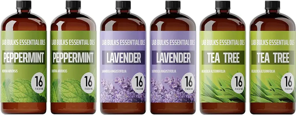 16 oz Peppermint Lavender Tea Tree Essential Oils Z25964