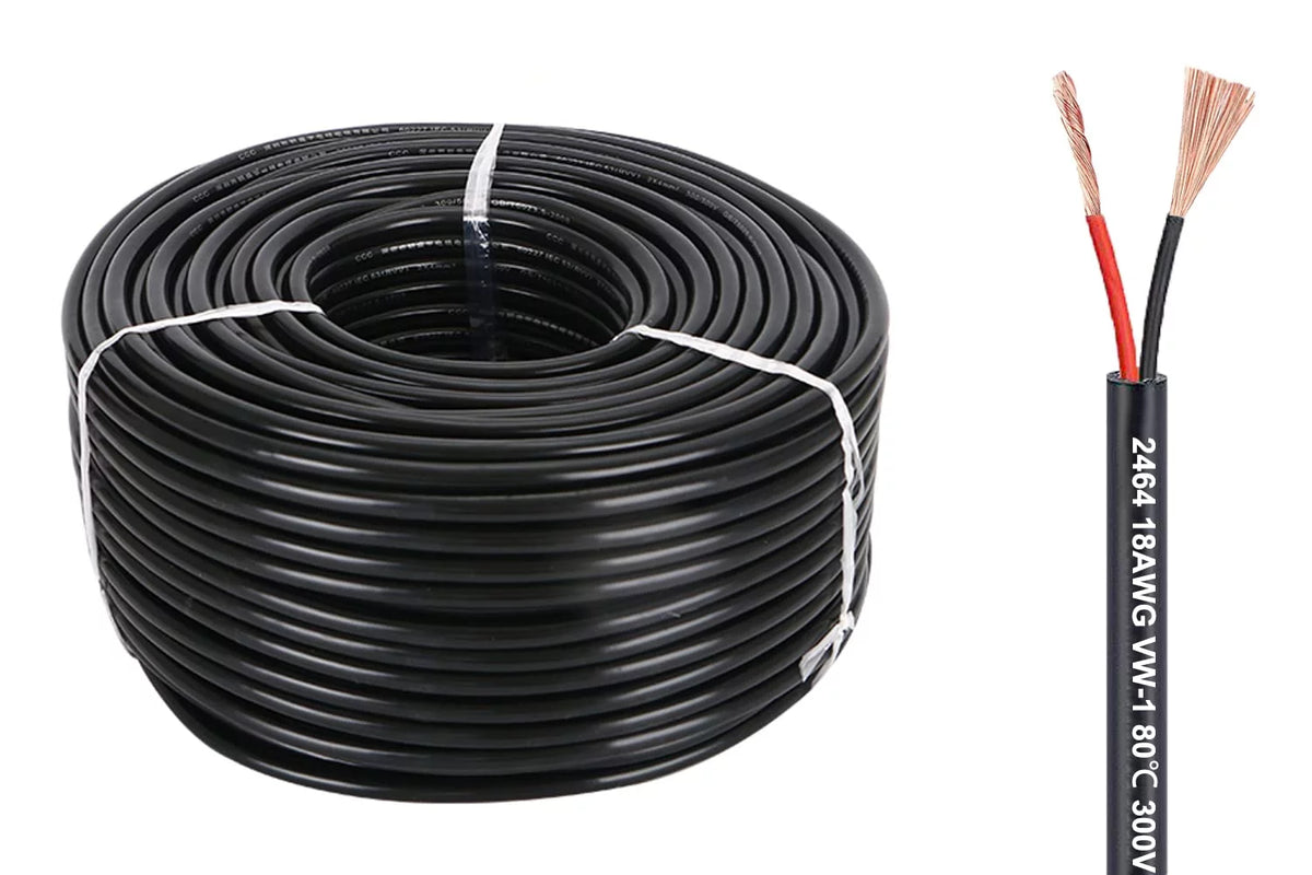 180 Feet 18 AWG 2 Conductor Copper Stranded PVC Waterproof Insulated Cable O356344
