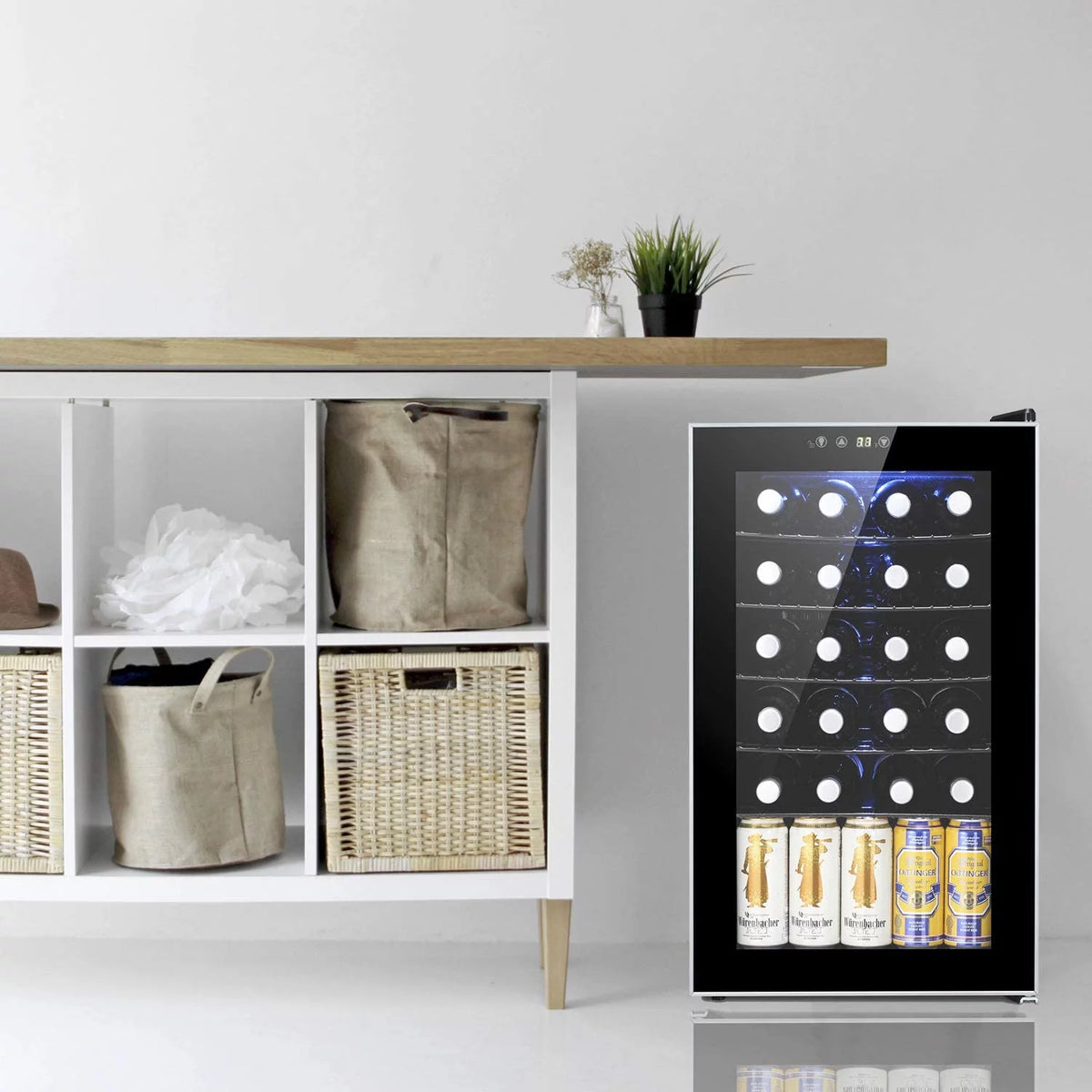 24 Bottle Wine Cooler Beverage Refrigerator Black T640
