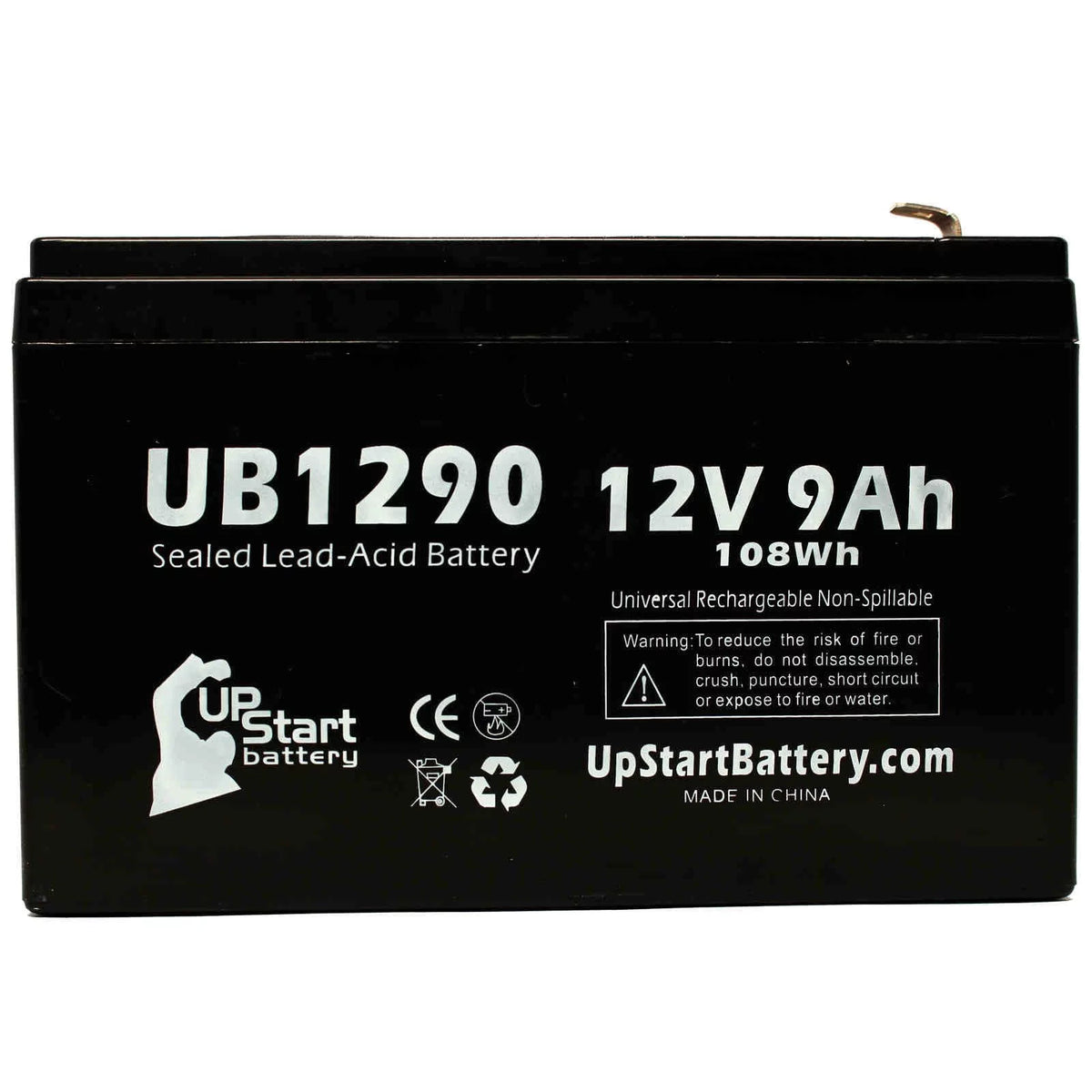 12V 9Ah Sealed Lead Acid Battery with Terminal Adapters J512164