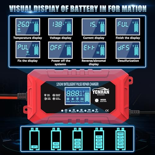12V/24V LiFePO4 & Lead Acid Car Battery Charger Z2080